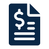 Icon of a document depicting money.